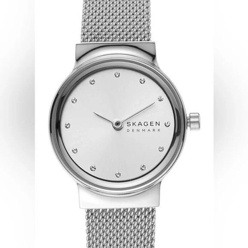 Skagen Freja Women's  White Dial Stainless Steel Mesh Band Watch - SKW2715